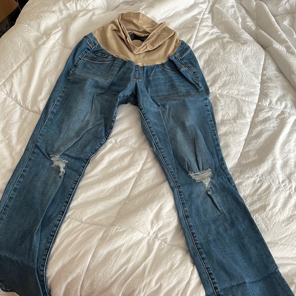 Indigo, blue maternity, jeans, size large